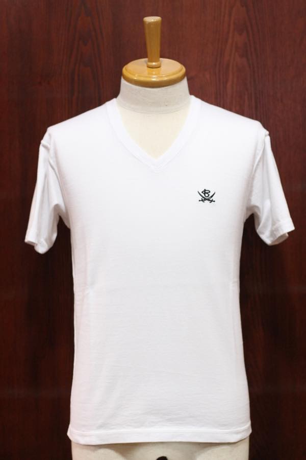 FLAT HEAD フラットヘッド R.J.B VネックTシャツ ワンポイン刺繍 |